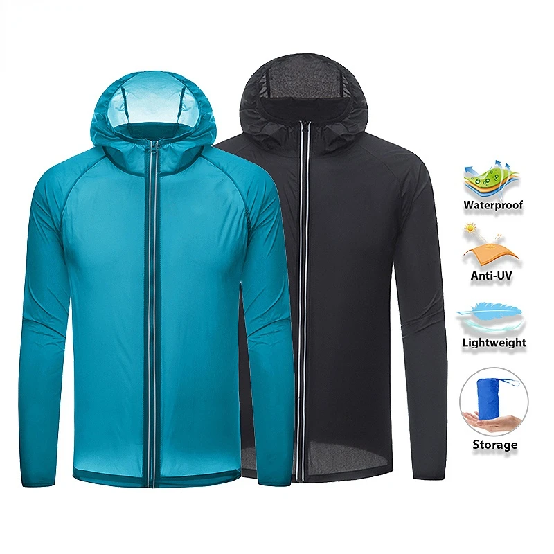 

MIMY Men Women Jackets Hiking Waterproof Camping Trekking Unisex Quick Dry Rain Coat Fishing Sun-Protective Outdoor Windbreaker