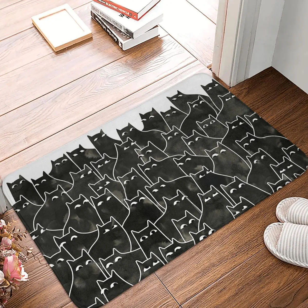 

Cat Cute Kawaii Animal Aniamls Bedroom Mat Suspicious Cats Doormat Kitchen Carpet Balcony Rug Home Decoration
