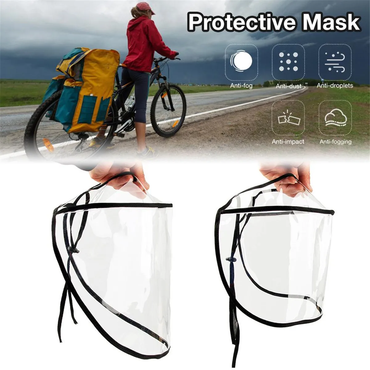 

Foldable Transparent Full Face- Shield- Plastic Anti-fog Protective Mask