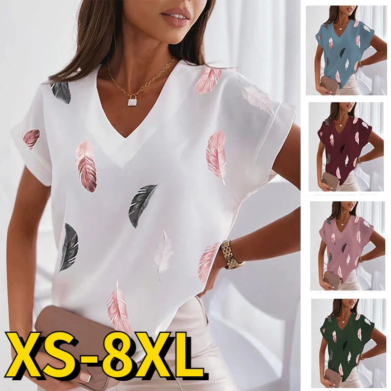 

Футболка женская базовая с винтажным принтом, повседневный модный топ с V-образным вырезом и коротким рукавом, с принтом, новый дизайн, на лето