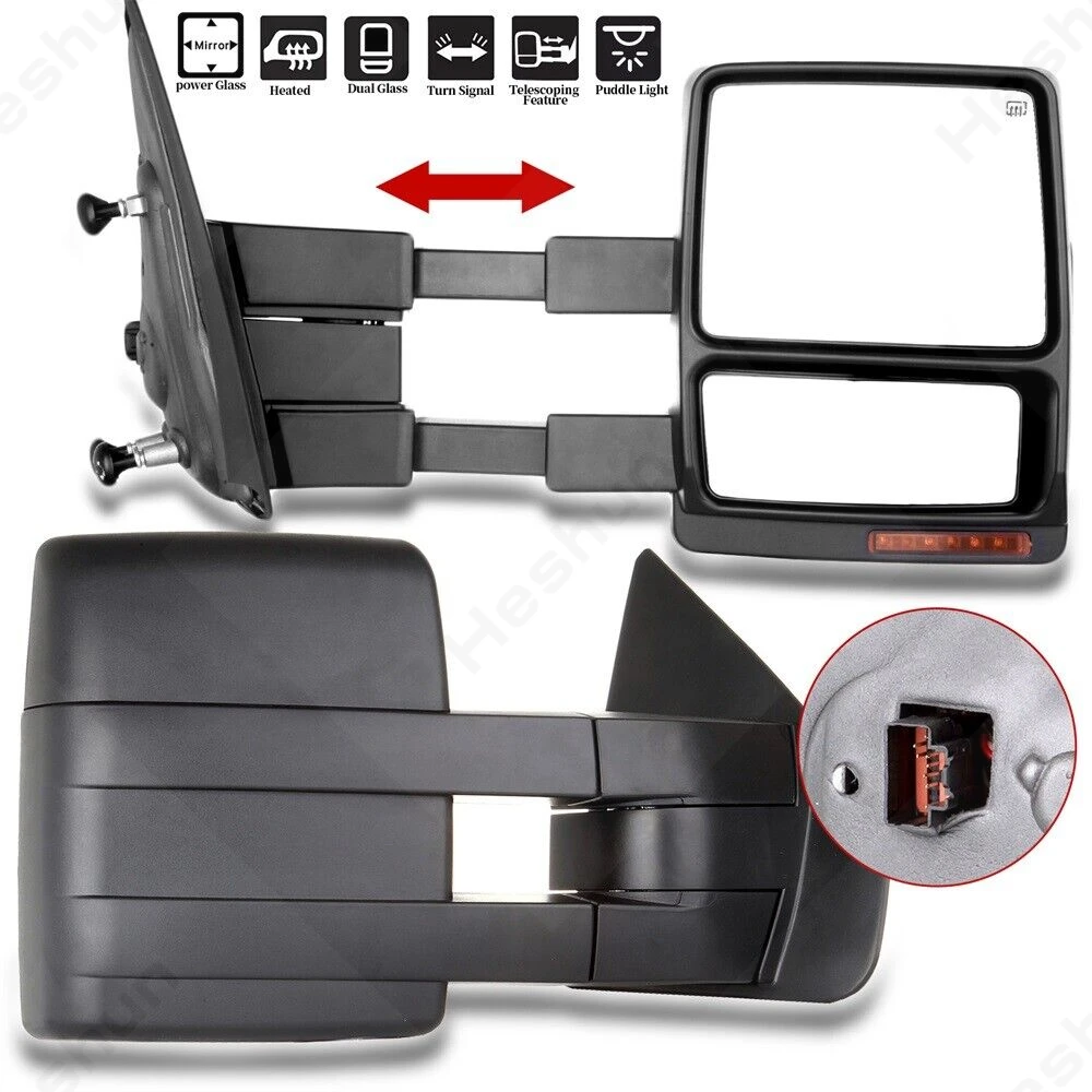 Раздвижное буксировочное зеркало для 2007 2008 2009 2010-2014 Ford F-150 Series F150 Raptor боковое с