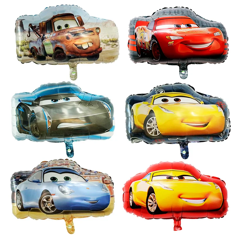 

6 Упаковок Фольгированных Шаров Disney Lightning McQueen С Героями Мультфильмов, Детские Праздничные Украшения, Желтые