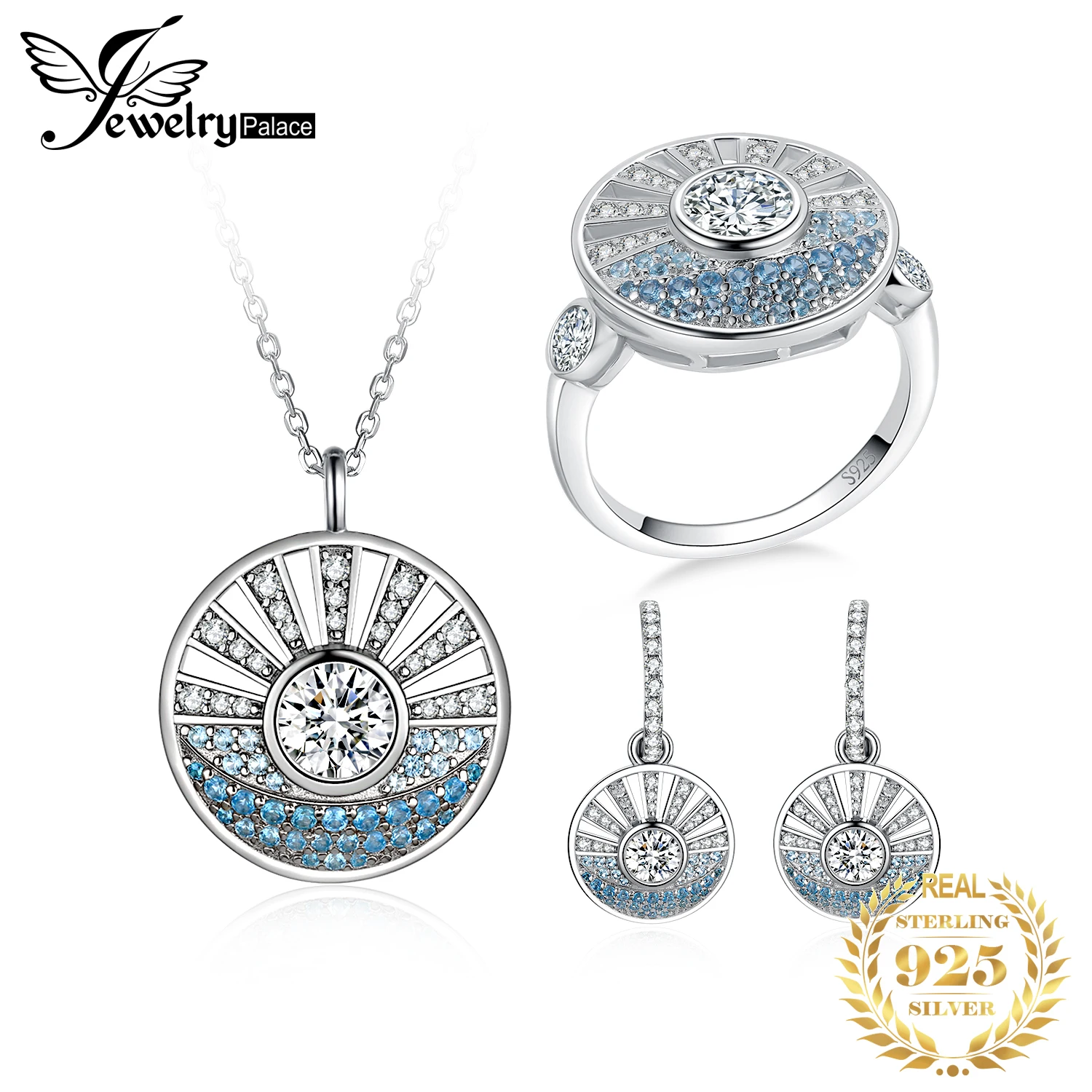 

Комплект из колье и серёг, из серебра 925 пробы