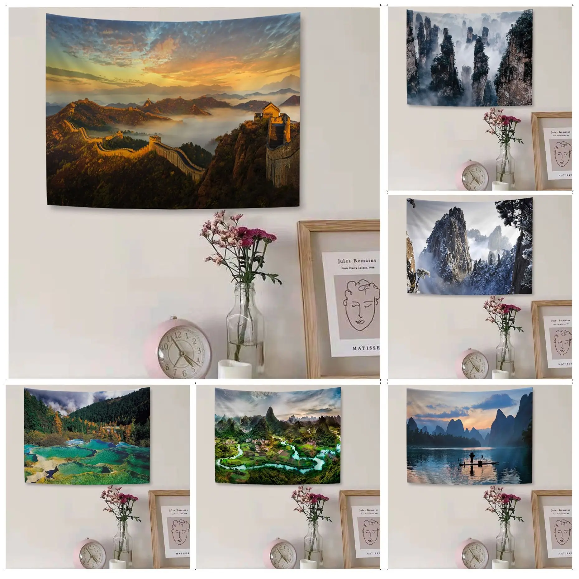 

Chinese Scenery DIY Wall Tapestry Bohemian Wall Tapestries Mandala Cheap Hippie Wall Hanging