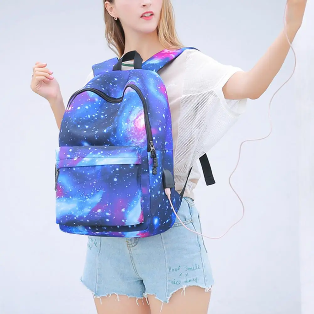 Galaxy Backpack School College Laptop USB Charging Port Backpack for Teenagers Boys Girls Bags Star Universe Space Bookbags
