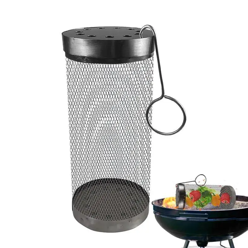 

Stainless Steel BBQ Grill Oven Rotated Roaster Drum Peanut Coffee Beans Basket Portable Outdoor Barbecue Accessories For Home