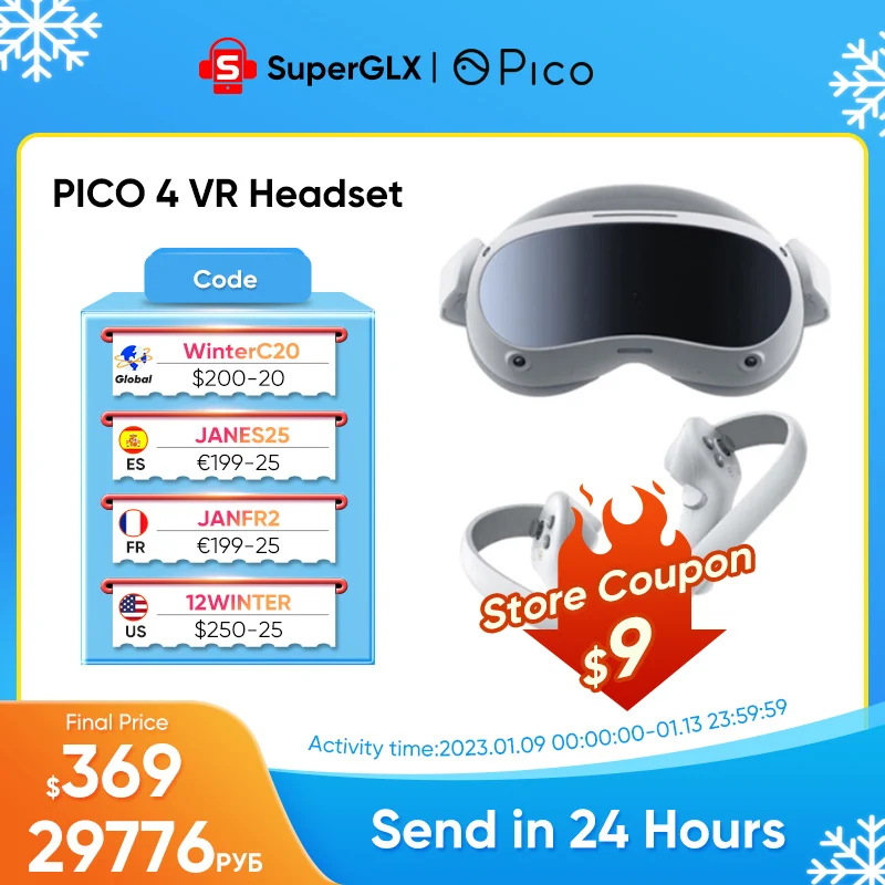  100% Original Pico 4 VR Headset All-In-One Virtual Reality Headset Pico4 3D VR Glasses 4K+ Display For Metaverse  &  Stream Gaming 