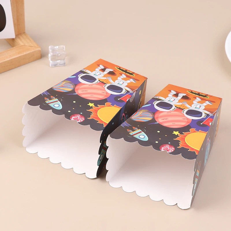 6 шт. коробка для попкорна с космическим астронавтом ракетой детские коробки днем