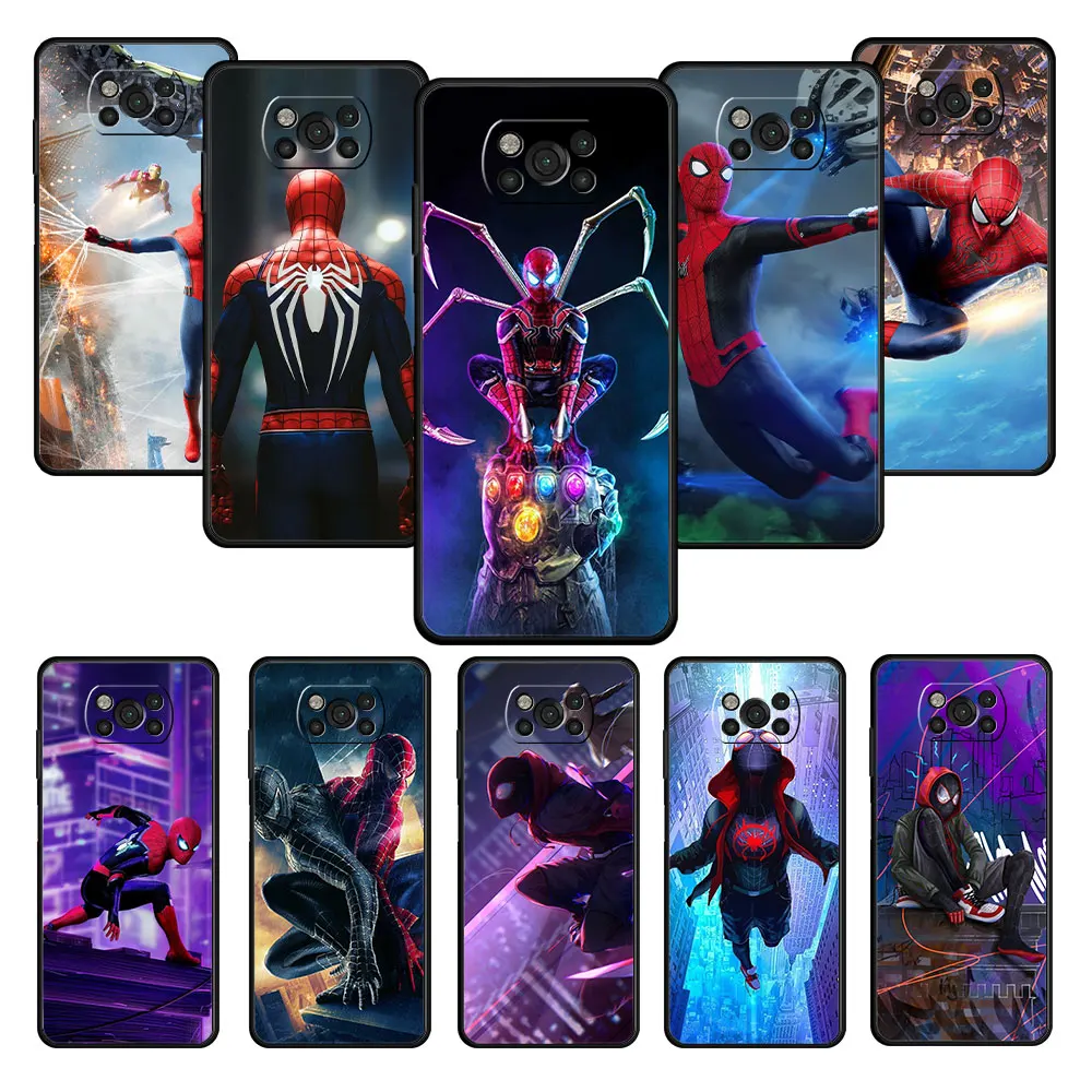 

Spiderman iron Man Marvel For Xiaomi POCO X4 X3 NFC 11T M4 Pro 5G MI 11 lite 10T F4 GT 9T M3 F3 Celular Case Soft Mobilephone