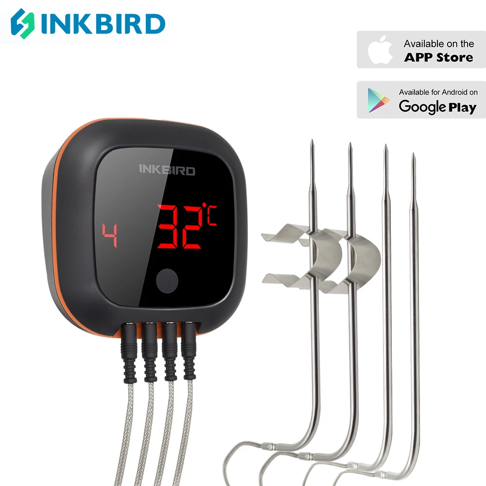 INKBIRD Two Types Bluetooth Meat Thermometer Rechargeable Magnet Remote Control Grilling Thermometer with Alarm for BBQ Oven
