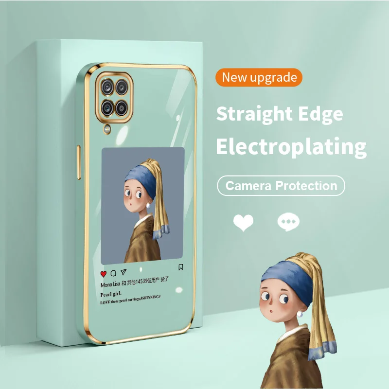 

Classic Paintings Electroplating Silicone Phone Case for Samsung Galaxy F12 M12 A12 Nacho A12s A12 India A13 4G 5G A04s Cover