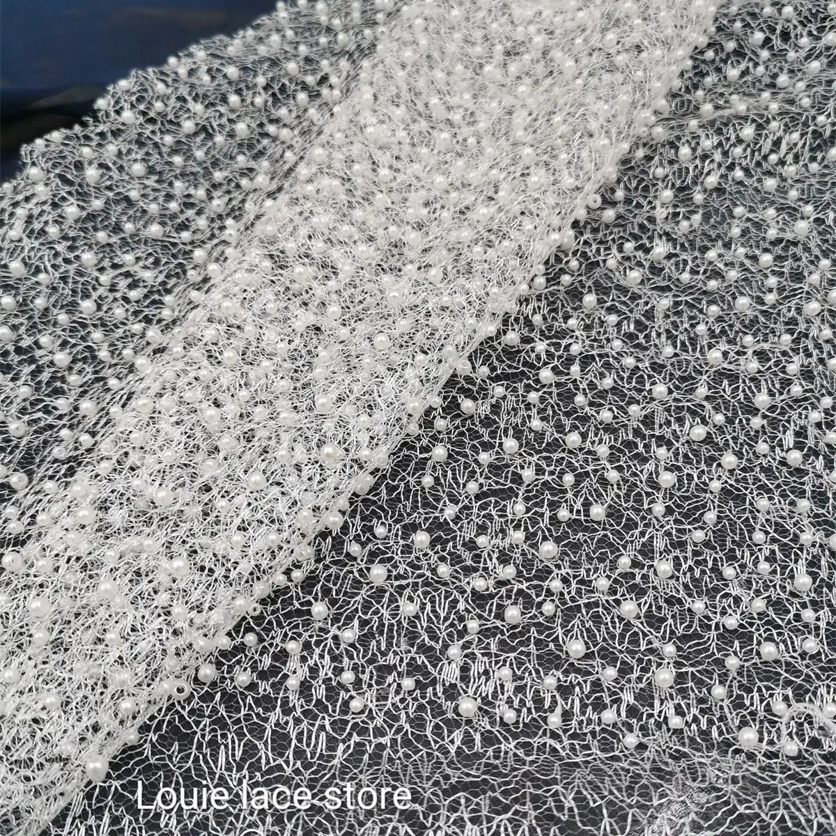 Роскошная белая африканская кружевная ткань с блестками вышитая французская