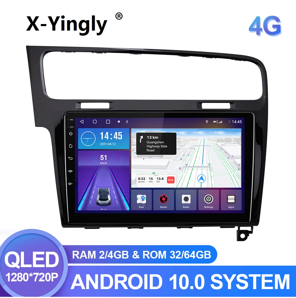 Автомобильный радиоприемник мультимедийный плеер для VW Volkswagen Golf 7 2013-2019 Android 10 0