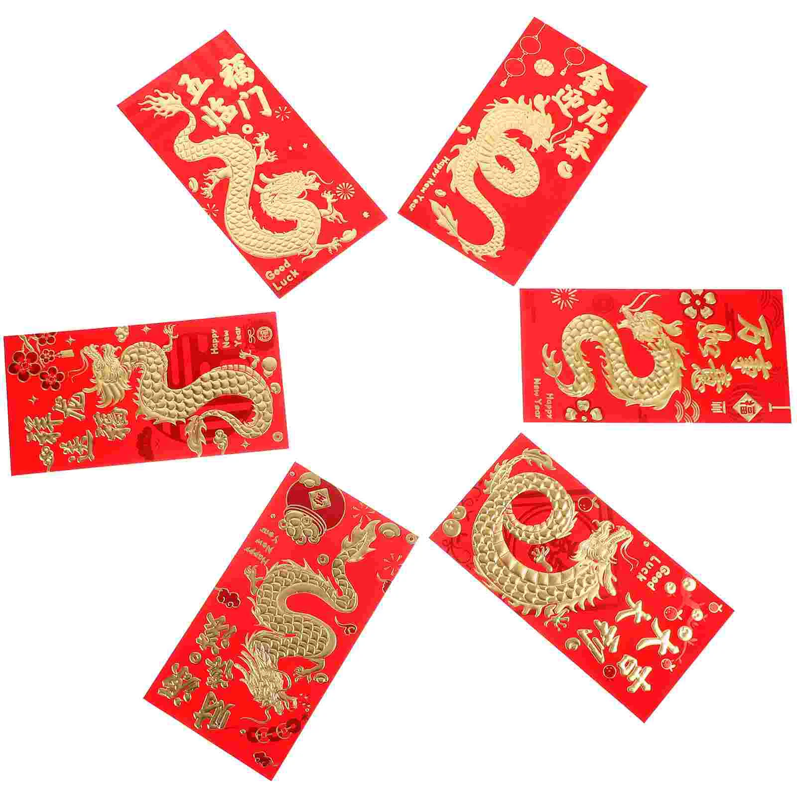

30 Pcs Envelopes Red Chinese Style Thousand Yuan Paper Traditional Pocket Festival New Year Dragon Pattern Envelops