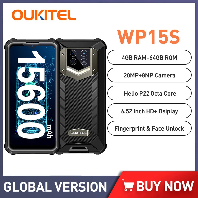 Oukitel телефоны смартфоны разблокированный сотовый телефон прочный смартфон Android 11 15600mAh аккумулятор 4GB RAM 64GB ROM 20MP камера NFC двойной водонепрон...