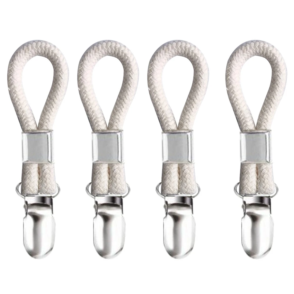 

4 Packs Hanging Tea Towel Clips Towel Hangers Rack Hand Towel Hook Cloth Hanger Holder Brackets Braided Cotton Loop