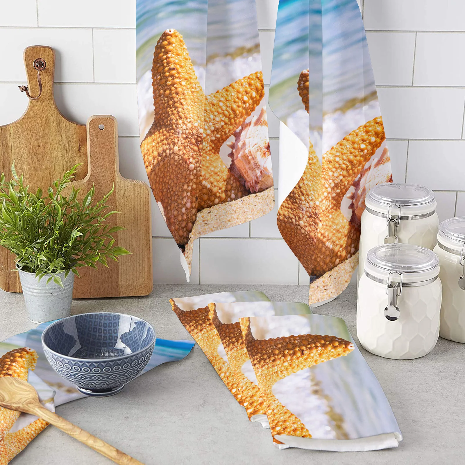 

Пляжное полотенце из микрофибры с морскими ракушками