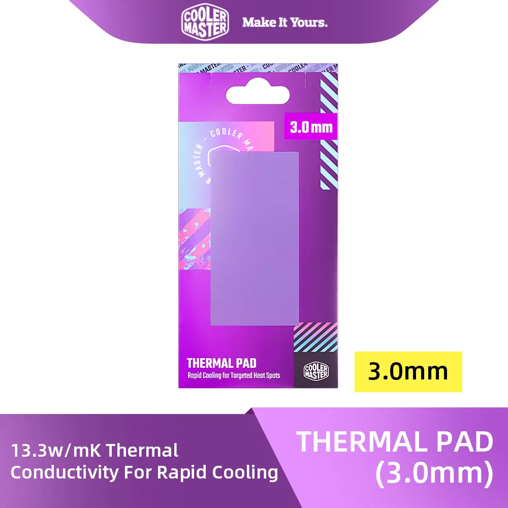 

Cooler Master Thermal Pad 13.3W/M.K TPX-NOPP-9005-R1 TPX-NOPP-9020-R1 Pad Thickness 0.5/1/1.5/2/3mm Graphics Card Thermal Grease