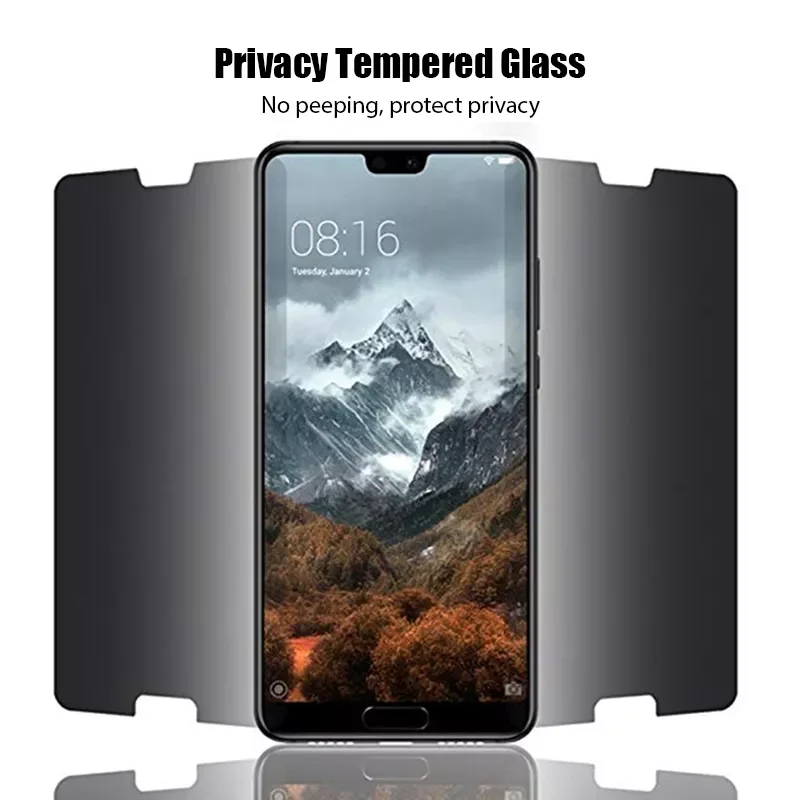 Tempered Glass for Huawei 30 20 10 9 Lite Pro Privacy Protective Screen Protector for Honor 8S 9S 30i 20i 20e 10i