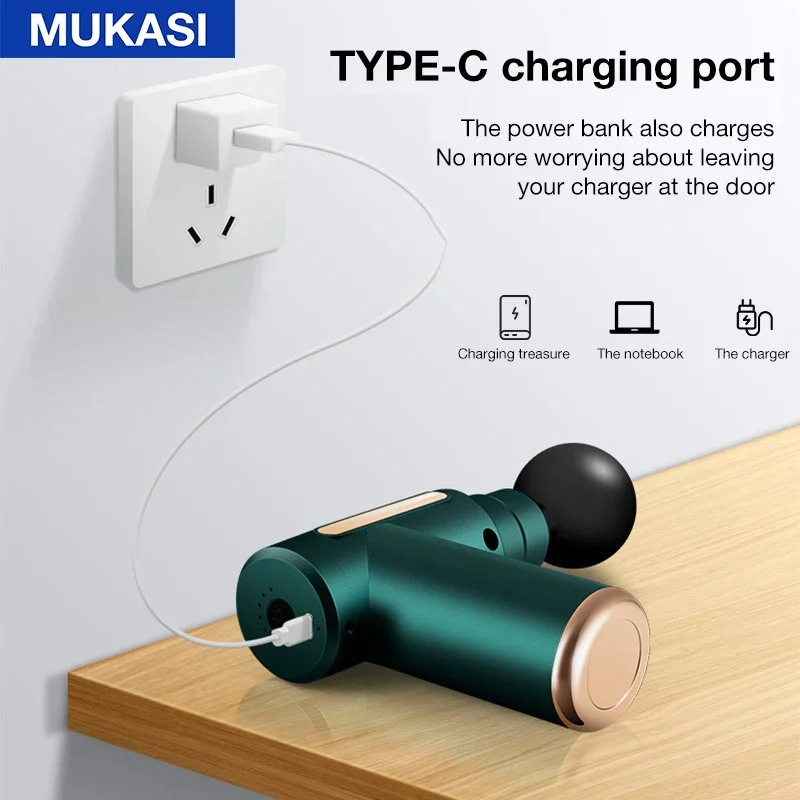 Массажный пистолет MUKASI с ЖК-дисплеем