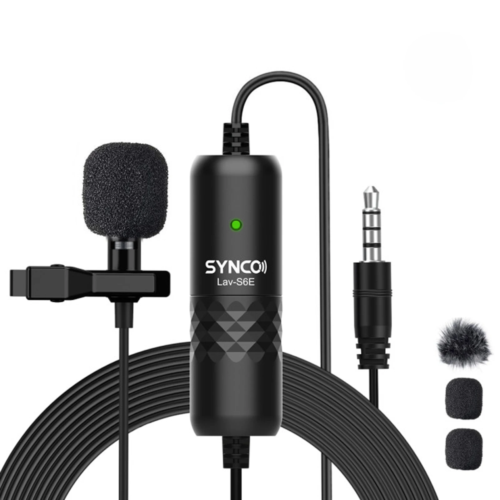 

SYNCO Lav-S6E Professional Lavalier Microphone Clip-on Omnidirectional Condenser Lapel Mic Auto-Pair