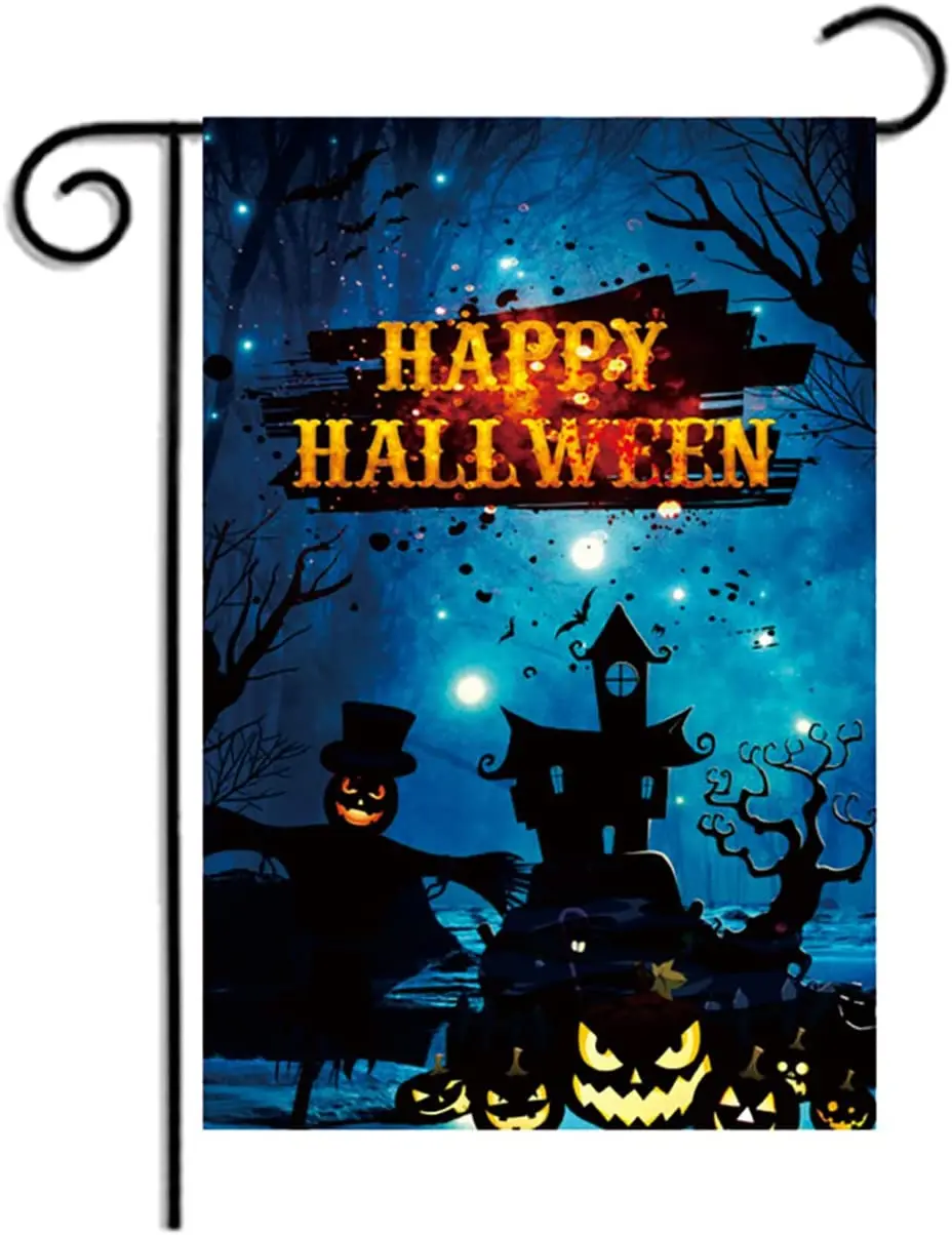 

Halloween Outdoor Flag Garden Flags for Outside Garden Flag Fall 12X18 Inch Double Sided