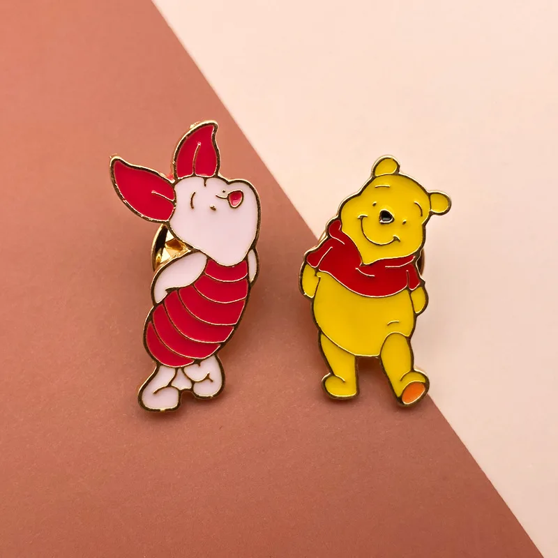 

Disney Winnie The Pooh New Kawaii Couple Metal Brooch Cute Badge Personality Trend Accessorie Enamel Pin for Women Students Gift