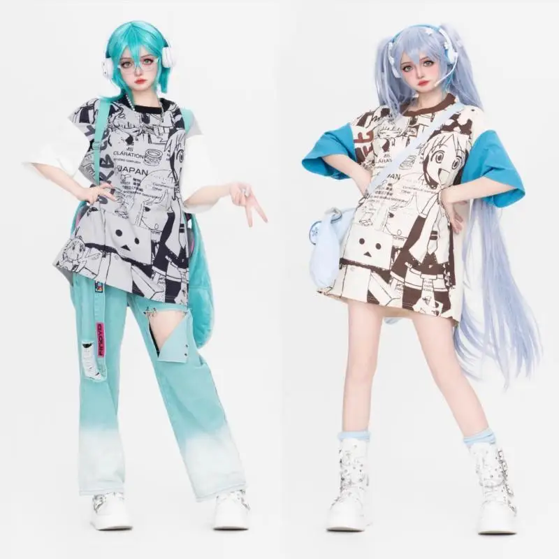 Футболка-комбинезон с коротким рукавом и завышенной талией Y2K