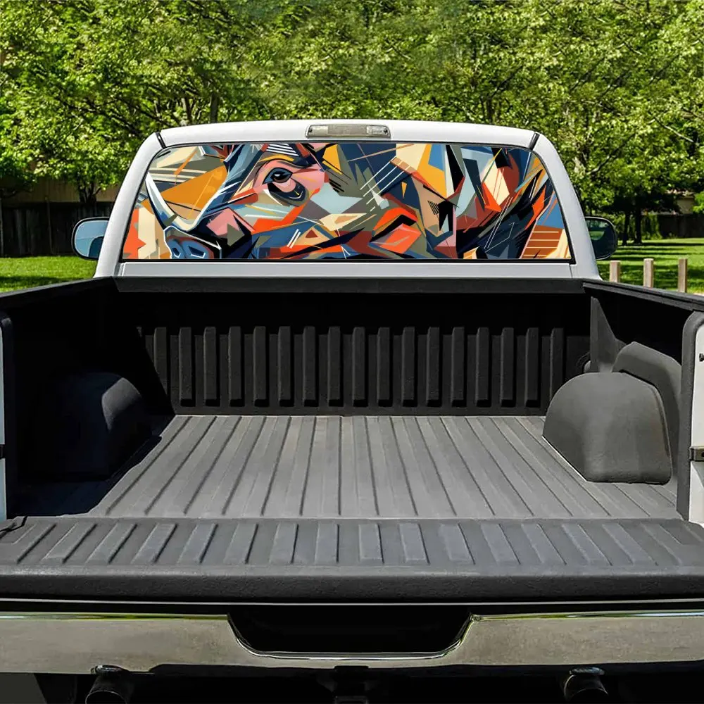 Абстрактная геометрия дикий кабан наклейка на заднее лобовое стекло автомобиля