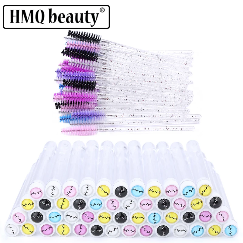 50/100PCS Reusable Eyebrow Brush Tube For Eyelash Extension Disposable Mascara Wand Applicator Replaceable Dust-proof Brush Tube