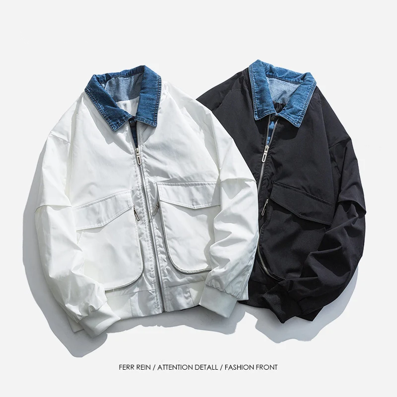 

Мужская повседневная куртка-бомбер Nice Pop, уличная одежда, модная Лоскутная куртка, Мужская ветровка, повседневная куртка-карго на весну и осень