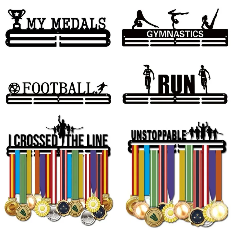 

Wall Metal Decor Iron Medal Office Frame Rack Holder Hangers Race Mounted Medal 30 Awards Display Medal Shelf Type Home Games