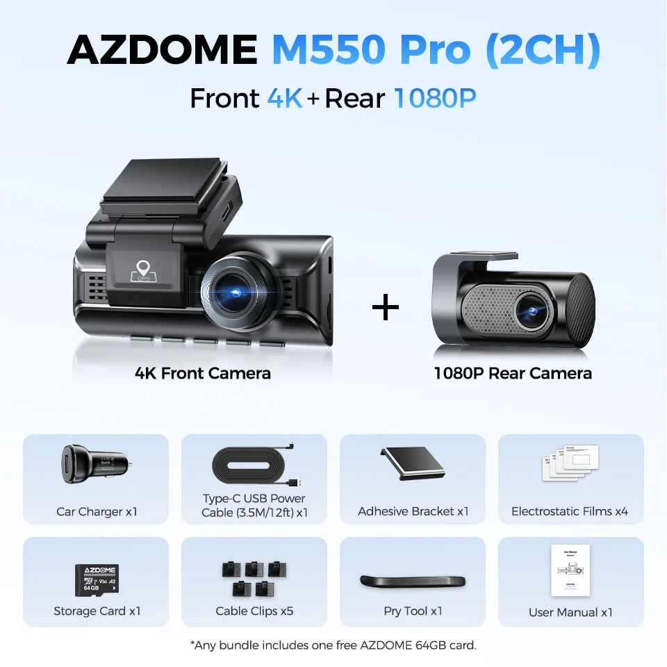 

Обновление AZDOME M550 Pro Dash Cam 4K Передняя видеорегистратор Авто 5,8 ГГц Wi-Fi GPS G-сенсор Автомобильный видеорегистратор 6 ИК Монитор парковки ночного видения