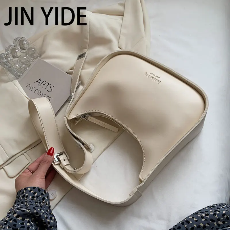 

Popular Shoulder Bag Wide Shoulder Strap Bag 2021 New Fashion Lady Luxury Simple Underarm Bag Retro Solid Color Messenger Bag