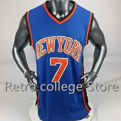 

NEW YORK BASKETBALL Shirt JERSEY #7 Carmelo Anthony Retro Throwback Embroidery Stitched Personalized Custom any size and name