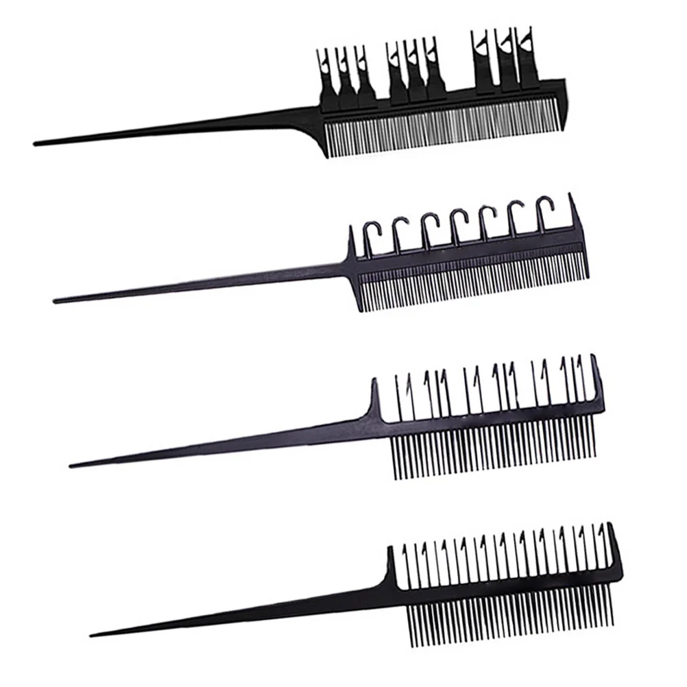 

1 Set of 4pcs Professional Hair Styling Combs Tail Comb Highlight Comb Hair Dyeing Combs Hair Coloring Tools