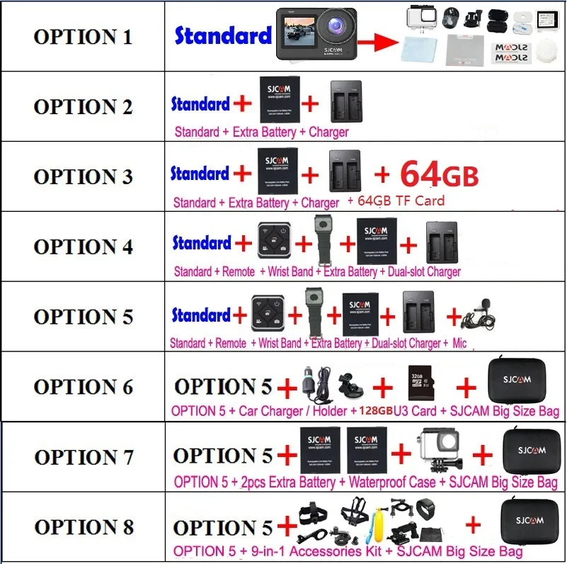 Экшн-камера SJCAM SJ10 Pro 2 экрана 4K/60FPS чипсет H22 |