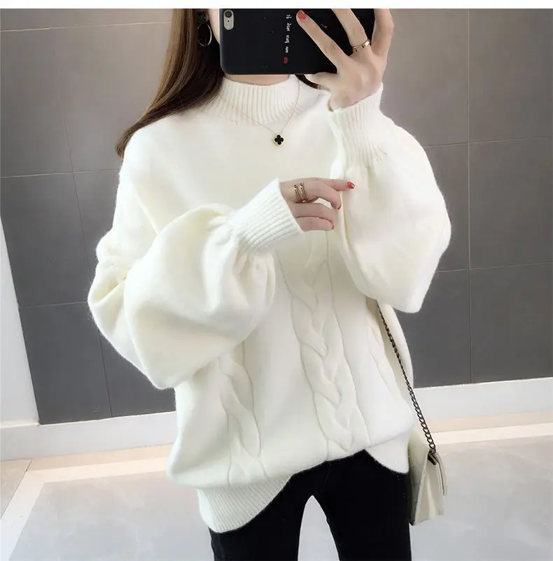 

Sweater women's turtleneck winter pregnant women's new loose pullover one