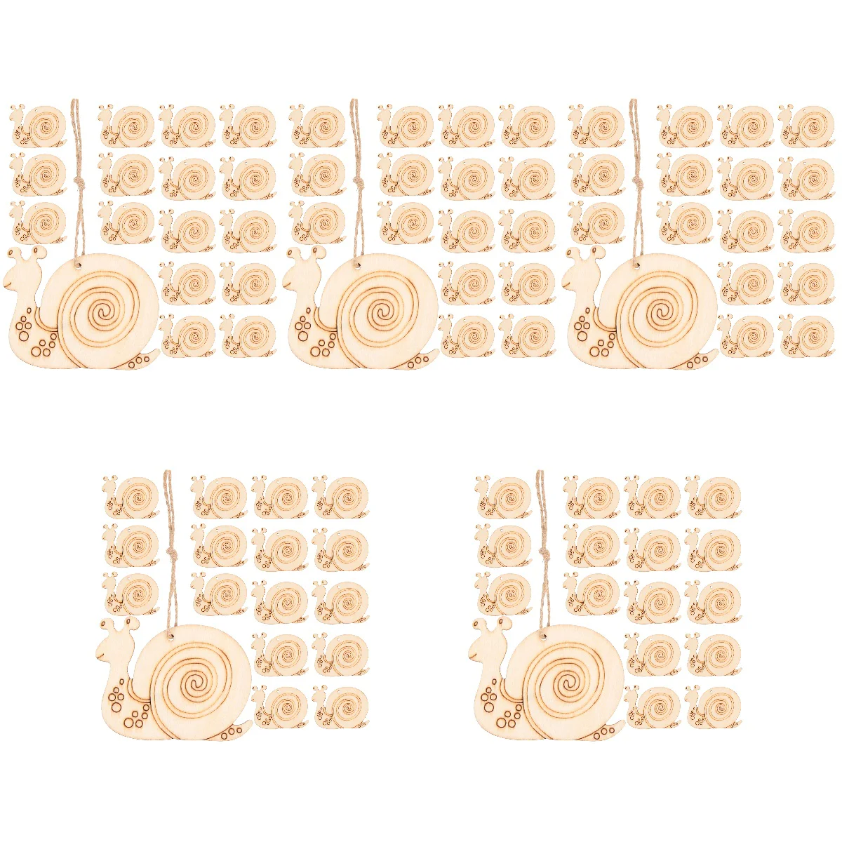 

250 Sets of Unfinished Pieces Crafts Snail Shape Cutout Ornaments