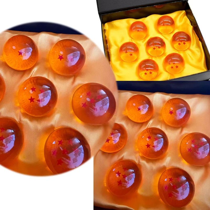 7pcs/set Dragon Ball Z Wishing Ball 4.3cm Anime Figure Dragon Ball Decoration Model 1 2 3 4 5 6 7 Star Figure Resin Kit Toys
