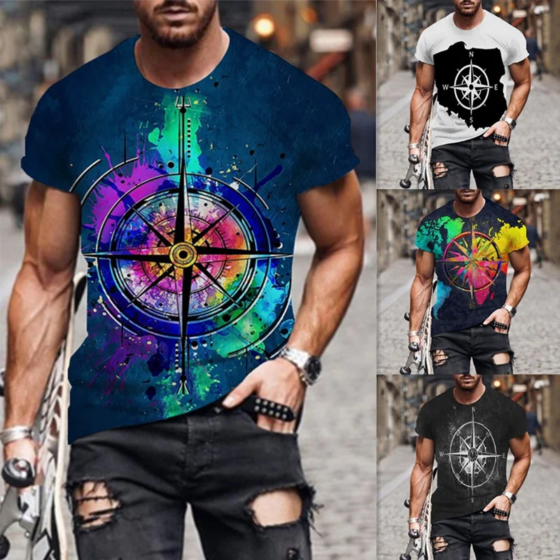 

Мужская футболка с коротким рукавом и принтом, летняя повседневная футболка с графическим принтом