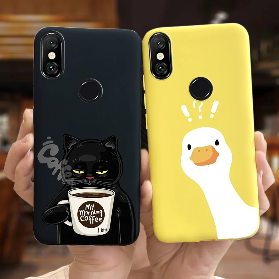 Чехол для Xiaomi Mi 8 Lite мягкий силиконовый чехол SE Mi8 с черной ночной кошкой и