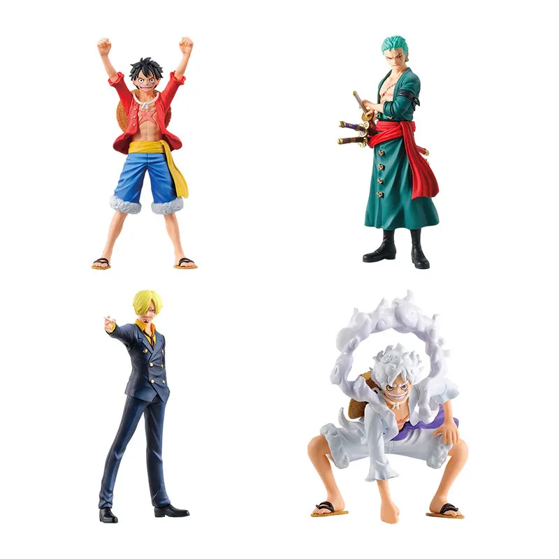 Коллекционные мини-фигурки Bandai Gashapon HG Series One Piece Vol.01: 4 стиля (Зоро, Луффи, Санджи, Гир 5 Ника) для настольного декора, для любителей аниме (art.: 3920dbc5bb02a) - 3920dbc5bb02a