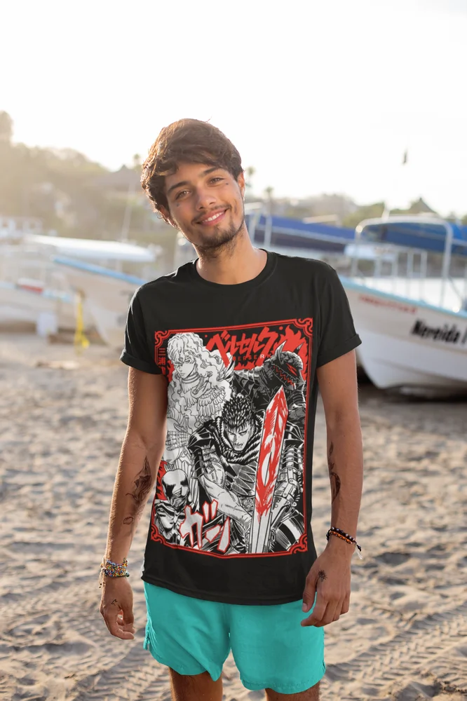 Аниме Подарочная рубашка в стиле 90-х Череп рыцарь