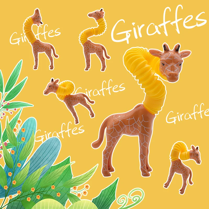 

Random 1pc Pop Tubes Fun Spring Giraffe Toys Flexible and Variable with Pop Sound For Kids