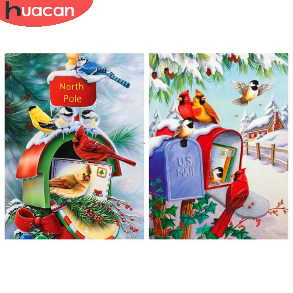 

HUACAN 5D DIY Алмазная вышивка животное птица мозаика Алмазная картина зимние Стразы ручная работа украшение для дома