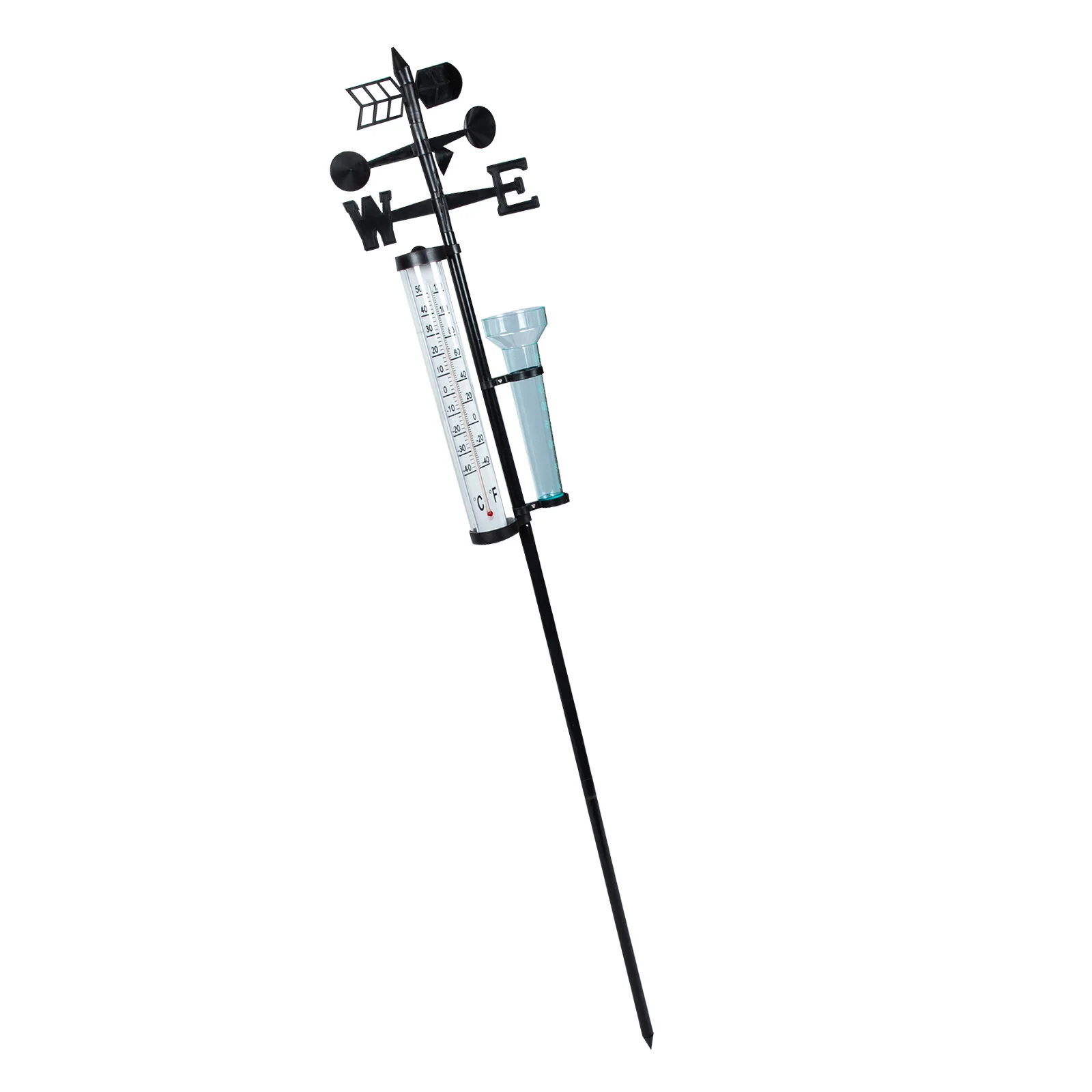 

3-in-1 Garden Rain Gauge Outdoor Rainfall Gauge Wind Indicator
