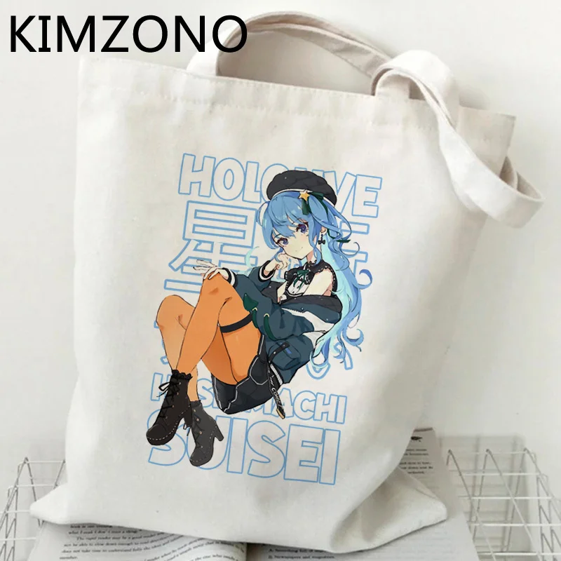 

Сумка для покупок Hololive, сумка из хлопка, сумка для покупок, Холщовая Сумка на шнурке, сумка-шоппер