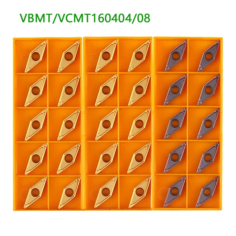 

10 шт. VBMT160404 VBMT160408 HQ VCMT160404 VCMT160408 VP15TF US735 UE6020 Токарный станок с ЧПУ Металлический резак Токарные инструменты VBMT VCMT Лезвие