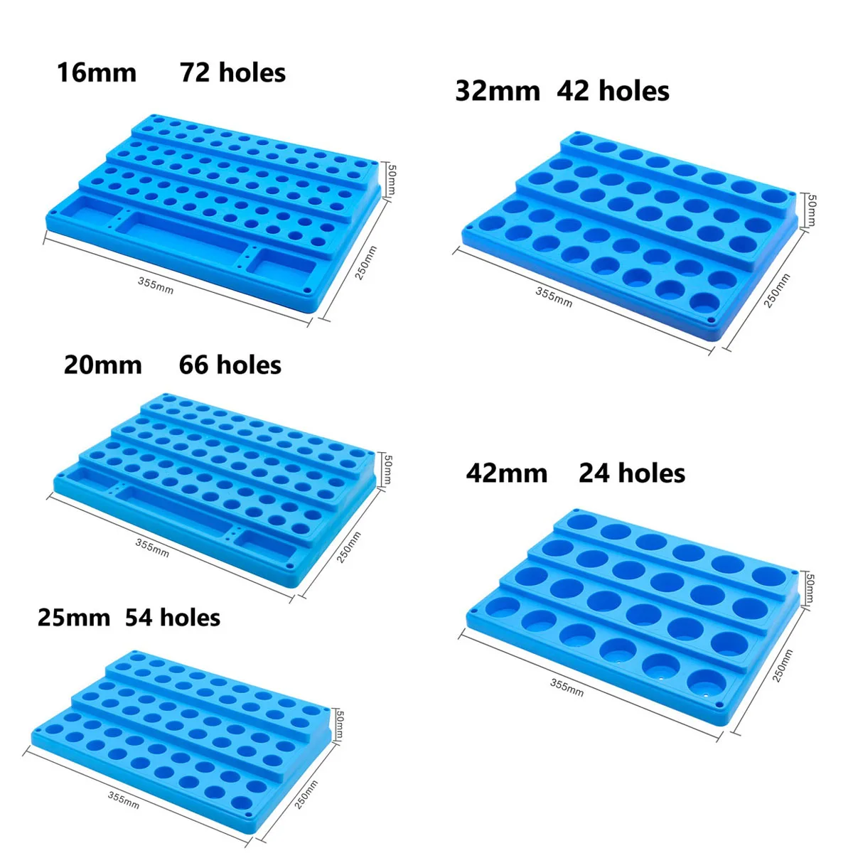Ящик для хранения фрез с 24-72 отверстиями органайзер сверл подшипником чехол 16-42